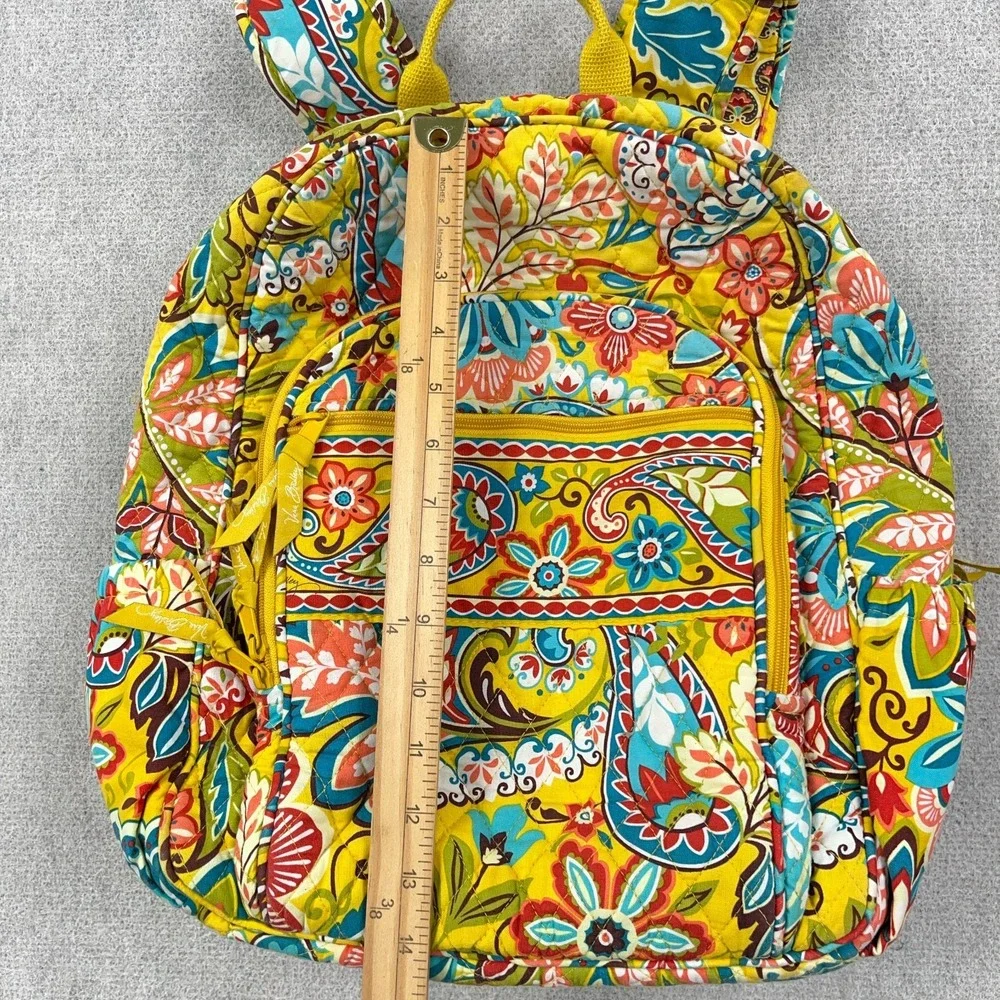 VERA BRADLEY Backpack Provencal Yellow Floral Paisley Colorful Quilted